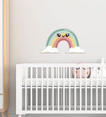 BK Gift Gökkuşağı Tasarımlı Çocuk Odası Ahşap Duvar Süsü-2