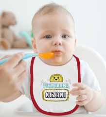 BK Kids Bırkalama Kızanı Tasarımlı Kırmızı Bebek Body Zıbın ve Mama Önlüğü Hediye Seti-1