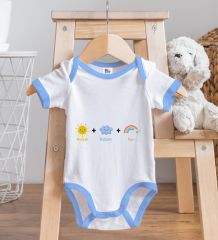 BK Kids Annem Babam Ben Tasarımlı Mavi Bebek Body Zıbın-1