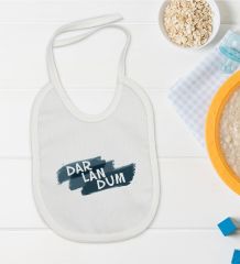 BK Kids Darlandum Tasarımlı Beyaz Bebek Mama Önlüğü-1