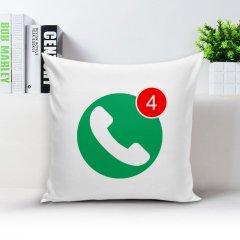 Kişiye Özel Cevapsız Çağrı Beyaz Yastık Kılıfı