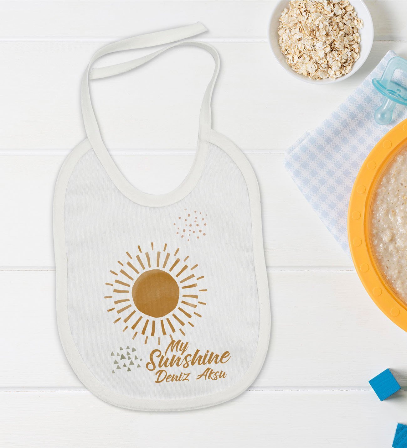 BK Kids Kişiye Özel My Sunshine Tasarımlı Bebek Mama Önlüğü - Model 1