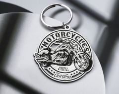 BK Gift Kişiye Özel Motorcu Temalı Ahşap Anahtarlık-3, Arkadaşa Hediye, Sevgiliye Hediye, Motorcuya Hediyeler