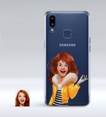 Kişiye Özel Kadın Animasyon Karikatürlü Samsung Galaxy A10s İnce Şeffaf Silikon Telefon Kapağı-7