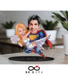 BK Gift Kişiye Özel Sevgililer Karikatürlü Ahşap Biblo, Sevgililer Günü Hediyesi, Doğum Günü Hediyesi, Yıl Dönümü Hediyesi-92