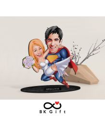 BK Gift Kişiye Özel Sevgililer Karikatürlü Ahşap Biblo, Sevgililer Günü Hediyesi, Doğum Günü Hediyesi, Yıl Dönümü Hediyesi-92
