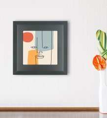 BK Gift Line Art Tasarımlı Ahşap Çerçeveli Taş Duvar Dekoru-5