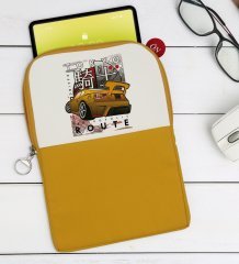 BK Gift Tokyo Route Tasarımlı Taşınabilir Koruyucu Tablet Kılıfı & Organizer Çanta - Sarı-1