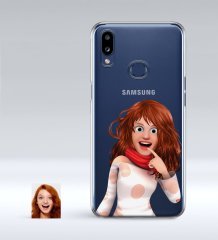 Kişiye Özel Kadın Animasyon Karikatürlü Samsung Galaxy A10s İnce Şeffaf Silikon Telefon Kapağı-6