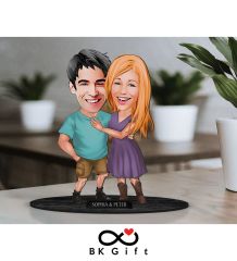 BK Gift Kişiye Özel Sevgililer Karikatürlü Ahşap Biblo, Sevgililer Günü Hediyesi, Doğum Günü Hediyesi, Yıl Dönümü Hediyesi-80