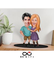 BK Gift Kişiye Özel Sevgililer Karikatürlü Ahşap Biblo, Sevgililer Günü Hediyesi, Doğum Günü Hediyesi, Yıl Dönümü Hediyesi-80