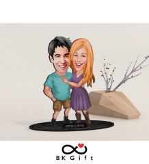 BK Gift Kişiye Özel Sevgililer Karikatürlü Ahşap Biblo, Sevgililer Günü Hediyesi, Doğum Günü Hediyesi, Yıl Dönümü Hediyesi-80