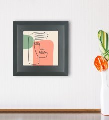 BK Gift Line Art Tasarımlı Ahşap Çerçeveli Taş Duvar Dekoru-4