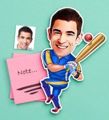 Kişiye Özel Bay Baseball Oyuncusu Karikatürlü Ahşap Magnet