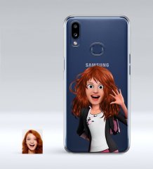 Kişiye Özel Kadın Animasyon Karikatürlü Samsung Galaxy A10s İnce Şeffaf Silikon Telefon Kapağı-5