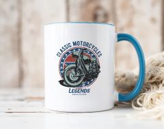 BK Gift Kişiye Özel Motorcu Temalı Mavi Kupa Bardak-18, Arkadaşa Hediye, Sevgiliye Hediye