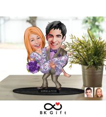 BK Gift Kişiye Özel Sevgililer Karikatürlü Ahşap Biblo, Sevgililer Günü Hediyesi, Doğum Günü Hediyesi, Yıl Dönümü Hediyesi-56