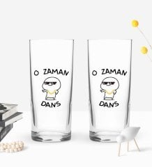 Bk Gift Renkli Baskılı O Zaman Dans Tasarımlı İkili Rakı Bardağı Seti-1