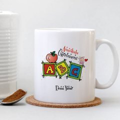 Kişiye Özel Anaokulu Öğretmeni Beyaz Kupa Bardak - 1