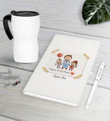 Kişiye Özel Dünyanın En İyi Babası Beyaz Defter Kalem Termos Mug Seti-8