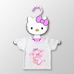 Kişiye Özel Hello Kitty Tasarımlı Ahşap Çocuk Elbise Askısı - 1