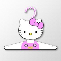 Kişiye Özel Hello Kitty Tasarımlı Ahşap Çocuk Elbise Askısı - 1