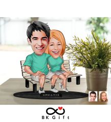 BK Gift Kişiye Özel Sevgililer Karikatürlü Ahşap Biblo, Sevgililer Günü Hediyesi, Doğum Günü Hediyesi, Yıl Dönümü Hediyesi-55