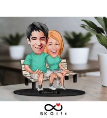 BK Gift Kişiye Özel Sevgililer Karikatürlü Ahşap Biblo, Sevgililer Günü Hediyesi, Doğum Günü Hediyesi, Yıl Dönümü Hediyesi-55