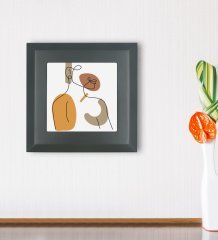 BK Gift Line Art Tasarımlı Ahşap Çerçeveli Taş Duvar Dekoru-1