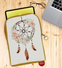 BK Gift Rüya Kapanı Tasarımlı Taşınabilir Koruyucu Tablet Kılıfı & Organizer Çanta - Sarı-1