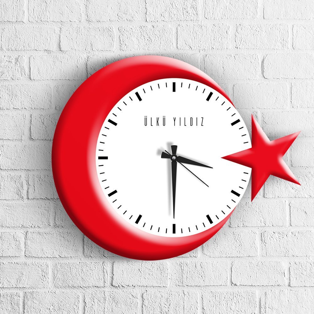 Kişiye Özel Ayyıldız Ahşap Duvar Saati - 1