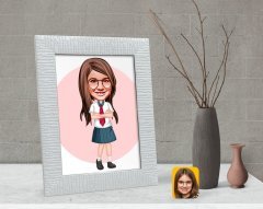 Kişiye Özel Kız Çocuk Karikatürlü Dekoratif Çerçeve-6