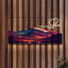 BK Gift Kişiye Özel Manzara Tasarımlı Akrilik Bar Tabelası(38x19cm)-13, Home Bar Tabela, Duvar Dekoru