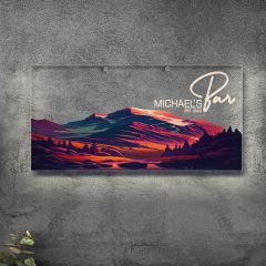 BK Gift Kişiye Özel Manzara Tasarımlı Akrilik Bar Tabelası(38x19cm)-13, Home Bar Tabela, Duvar Dekoru