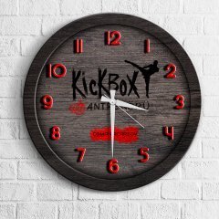 Kişiye Özel Mesleki Kick Box Antrenörü Ahşap Duvar Saati - 1