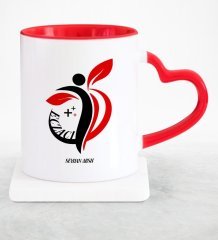 Kişiye Özel Mesleki Eczacı Kırmızı Kalpli Kupa Bardak - 4