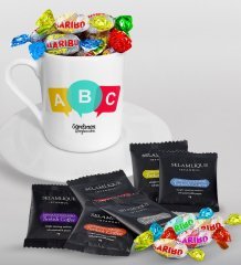 Kişiye Özel Öğretmen Türk Kahvesi Fincanı Selamlique Karışık Türk Kahvesi ve Haribo Şeker Hediye Seti-4