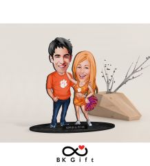 BK Gift Kişiye Özel Sevgililer Karikatürlü Ahşap Biblo, Sevgililer Günü Hediyesi, Doğum Günü Hediyesi, Yıl Dönümü Hediyesi-54