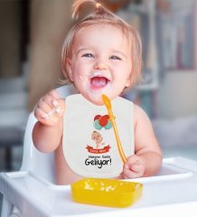 BK Kids Kişiye Özel Mekanın Sahibi Geliyor Tasarımlı Bebek Mama Önlüğü - Model 1