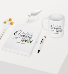 Kişiye Özel Çocuk Gelişimi Öğretmeni Temalı Beyaz Defter Kalem Kupa Seti - 2