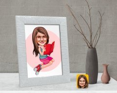 Kişiye Özel Kız Çocuk Karikatürlü Dekoratif Çerçeve-5