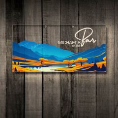 BK Gift Kişiye Özel Manzara Tasarımlı Akrilik Bar Tabelası(38x19cm)-12, Home Bar Tabela, Duvar Dekoru