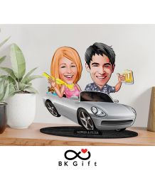 BK Gift Kişiye Özel Sevgililer Karikatürlü Ahşap Biblo, Sevgililer Günü Hediyesi, Doğum Günü Hediyesi, Yıl Dönümü Hediyesi-53