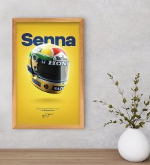 BK Gift F1 Senna Tasarımlı Dekoratif Retro Ahşap Çerçeveli Tablo-1