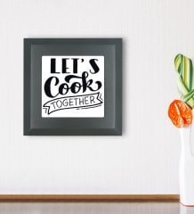 BK Gift Lets Cook Together Tasarımlı Ahşap Çerçeveli Taş Duvar Dekoru-1