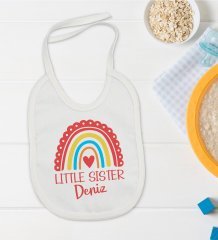 BK Kids Kişiye Özel Little Sister Tasarımlı Bebek Mama Önlüğü - Model 1