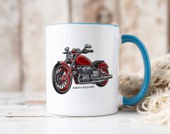 BK Gift Kişiye Özel Motorcu Temalı Mavi Kupa Bardak-14, Arkadaşa Hediye, Sevgiliye Hediye