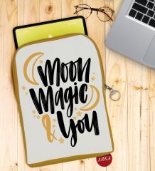 BK Gift Moon Magic & You Tasarımlı Taşınabilir Koruyucu Tablet Kılıfı & Organizer Çanta - Sarı-1