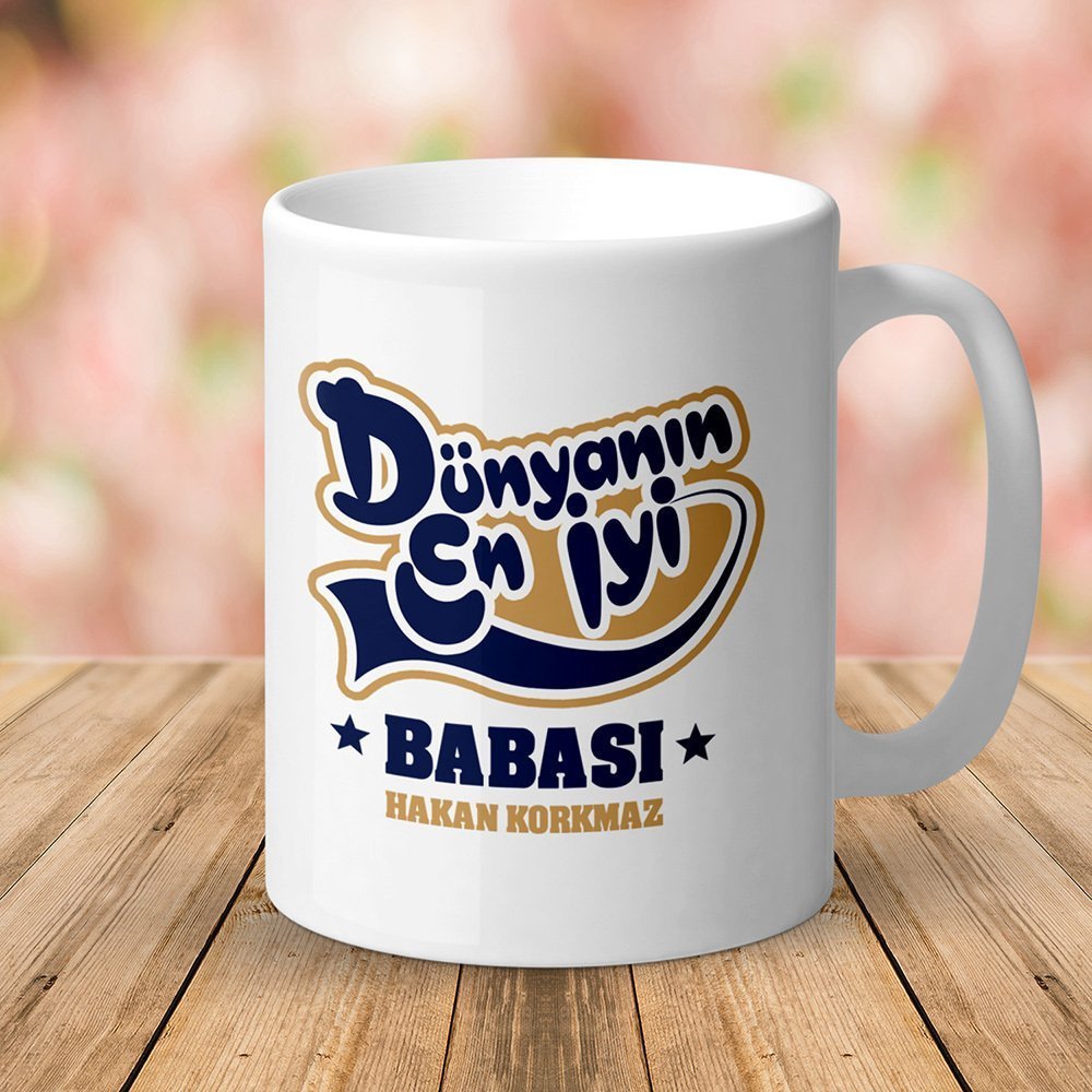 Kişiye Özel Beyaz Kupa Bardak (Babalar Günü Temalı) 15-T