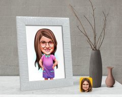 Kişiye Özel Kız Çocuk Karikatürlü Dekoratif Çerçeve-3